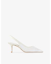 Jimmy Choo - Love 85 Glitter Slingback Woven Heeled Courts - Lyst
