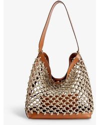 Stella McCartney - Knotted Brand-charm Linen And Faux-leather Tote Bag - Lyst