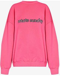 ROTATE SUNDAY - Iris Brand-embroidered Organic-cotton Sweatshirt - Lyst