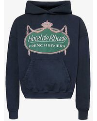 Rhude - Riviera Hotel Graphic-print Relaxed-fit Cotton-jersey Hoody X - Lyst