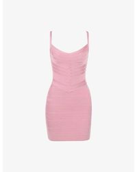 House Of Cb - The Cinch V-Waist Woven Bandage Mini Dress - Lyst