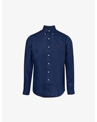 Polo Ralph Lauren - Newport Vy Logo-embroidered Long-sleeved Custom-fit Linen Shirt - Lyst