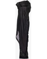 Rick Owens - Asymmetric Draped-panel Cotton-jersey Maxi Dress - Lyst