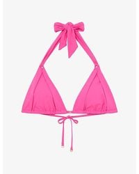 Reiss - Matilda Triangle-Cup Stretch-Woven Bikini Top - Lyst