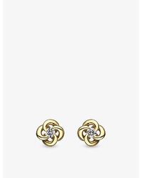 Shaun Leane - Entwined Petal 18Ct- And Diamond Stud Earrings - Lyst