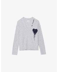 Zadig & Voltaire - Mikyz Heart-Intarsia Cashmere Jumper - Lyst