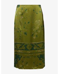 Reformation - Helen Printed Silk Midi Skirt - Lyst