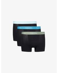 Calvin Klein - Icon Logo-Waistband Pack-Of-Three Stretch-Cotton Trunks - Lyst