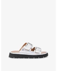 Carvela Kurt Geiger - Pavilion Buckle-Strap Metallic-Leather Sandals - Lyst