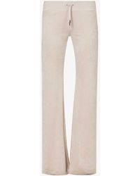 Juicy Couture - Layla Logo-embroidered Velour Trousers - Lyst