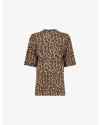 Anine Bing - Avi Leopard-Print Cotton T-Shirt - Lyst