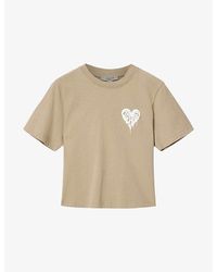 AllSaints - Lisa Trip Logo-Print Short-Sleeve Cotton T-Shirt - Lyst