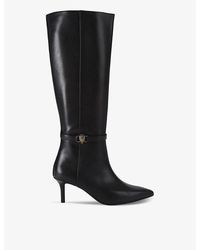 Kurt Geiger - Kensington Flexi Leather Heeled Knee-High Boots - Lyst