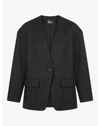 The Kooples - Collarless Hourglass-Fit Stretch Wool-Blend Blazer - Lyst