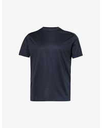 Emporio Armani - Blu Vy Brand-tape Regular-fit Jersey T-shirt X - Lyst