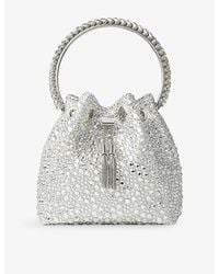 Jimmy Choo - Bon Bon Crystal-Embellished Satin Bag - Lyst