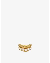 Missoma - Baya 18Ct-Plated Brass And Freshwater Pearl Stacking Ring Set - Lyst