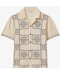Reiss - Cosmos Embroidered Regular-fit Stretch-cotton Shirt - Lyst