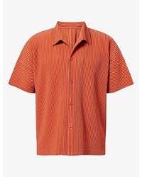 Homme Plissé Issey Miyake - Camp-Collar Pleated Knitted Shirt - Lyst