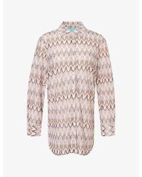 Melissa Odabash - Daria Zig-Zag Knit Shirt - Lyst