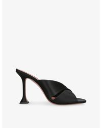 AMINA MUADDI - Salma 95 Satin Heeled Mules - Lyst
