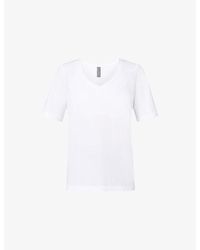 Sweaty Betty - Essential V-Neck Cotton-Jersey T-Shirt - Lyst
