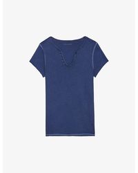 Zadig & Voltaire - Slogan-print Short-sleeve Cotton T-shirt - Lyst