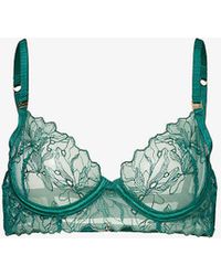 Bluebella - Astra Floral-embroidered Mesh Bra - Lyst