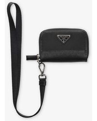 Prada - Re-nylon Brand-plaque Recycled-nylon And Leather Coin Purse - Lyst