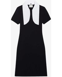 Claudie Pierlot - Tie-neck Slim-fit Woven Mini Dress - Lyst