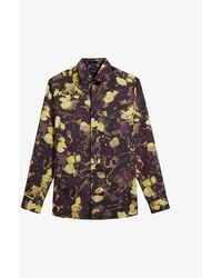 Ted Baker - Watercolour Floral-print Regular-fit Woven Shirt - Lyst