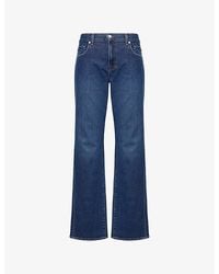 7 For All Mankind - Tess Straight-Leg High-Rise Denim Trousers - Lyst