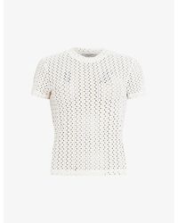 AllSaints - Karma Stevie Slim-fit Short-sleeve Knitted T-shirt - Lyst