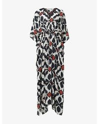 eem - Geometric Floral Print Woven Dress - Lyst