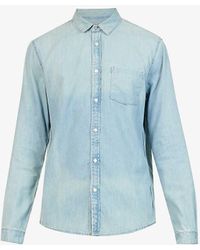 IKKS - Patch-pocket Faded-wash Regular-fit Denim Shirt Xx - Lyst
