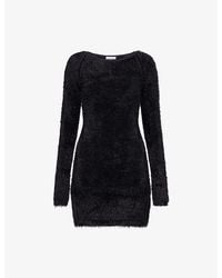 Peachy Den - Chloe Long-Sleeve Knitted Mini Dress - Lyst