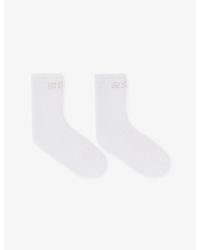 Maje - Pearl-Embellished Pointelle-Knit Cotton-Blend Socks - Lyst