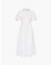Erdem - Floral-pattern Cotton Midi Dress - Lyst