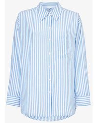 Skin - Serena Striped Organic-cotton Pyjama Top - Lyst