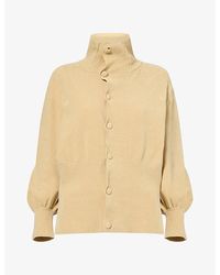 AYA MUSE - Asha Funnel-Neck Cotton Cardigan - Lyst