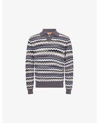 Missoni - Zig-Zag Pattern Long-Sleeve Cotton And Wool Polo Shirt - Lyst