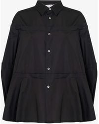 Comme des Garçons - Long-sleeved Panelled Cotton-poplin Shirt - Lyst