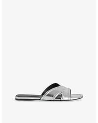 Zadig & Voltaire - Azora Metallic-Leather Mules - Lyst