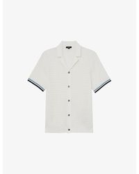 Reiss - Bilsby Geometric-Knit Cotton-Blend Shirt - Lyst