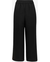 Whistles - Patch-pocket Wide-leg Mid-rise Linen Trousers - Lyst
