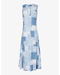 Polo Ralph Lauren - Patchwork Sleeveless Cotton-jersey Maxi Dress - Lyst