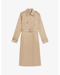 Ted Baker - Robbii Lightweight Double-breasted Cotton Trench Coat - Lyst