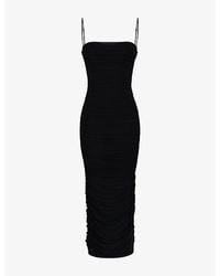 House Of Cb - Fornarina Gathered Mesh Midi Dress Xs (A-C Cup) - Lyst