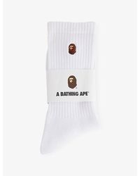 A Bathing Ape - One Point Cotton-Blend Crew Socks - Lyst