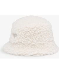 Prada - Brand-plaque Wide-brim Wool Silk And Cashmere-blend Bucket Hat - Lyst